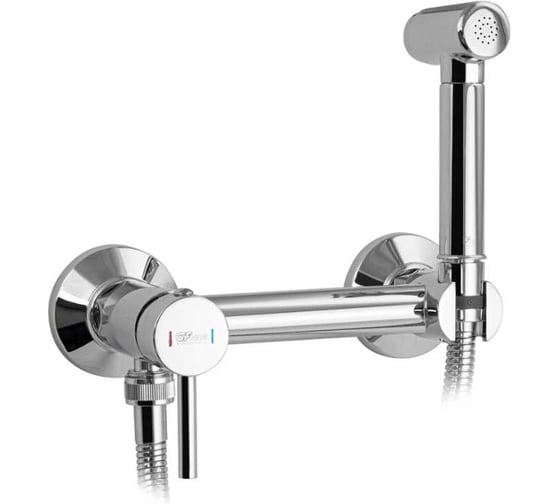 Изображение товара Смеситель GFmark с гигиеническим душем, латунный, круглый корпус, цвет хром 2066