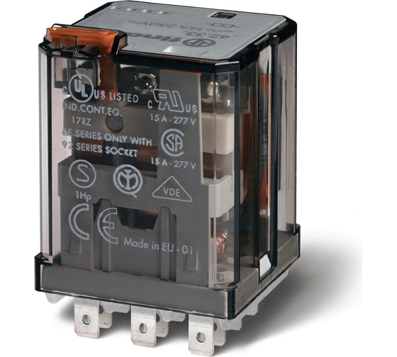 Изображение товара Силовое реле Finder 3 перекидных контакта 16А 230В AC 623382300050