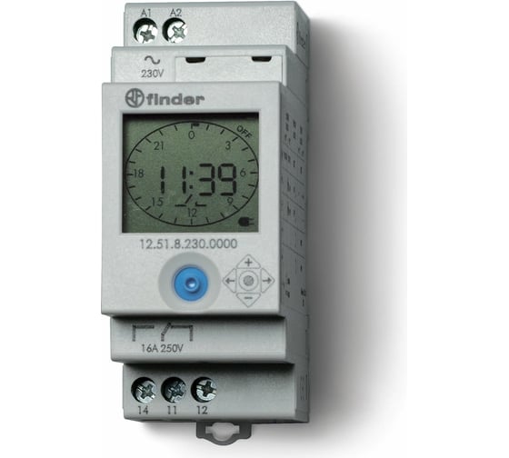 Изображение товара Цифровое реле времени Finder с аналоговым циферблатом, с суточной/недельной программой 125182300000