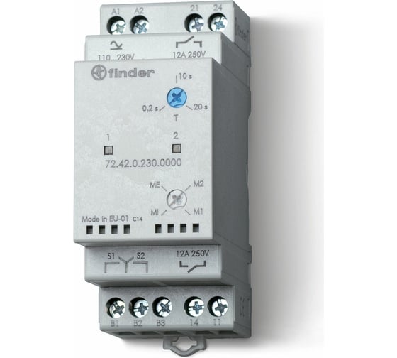 Изображение товара Реле выбора приоритета Finder многофункциональное; 2 НО 12А, 110-240В AC/DC 724202300000