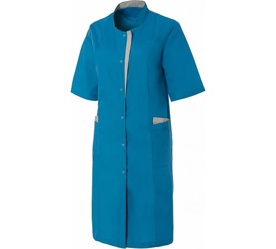 Изображение товара Халат с коротким рукавом СОЮЗСПЕЦОДЕЖДА ЭВЕЛИН бирюза/светло-серый, р. 44-46, рост 170-176 2000000145709