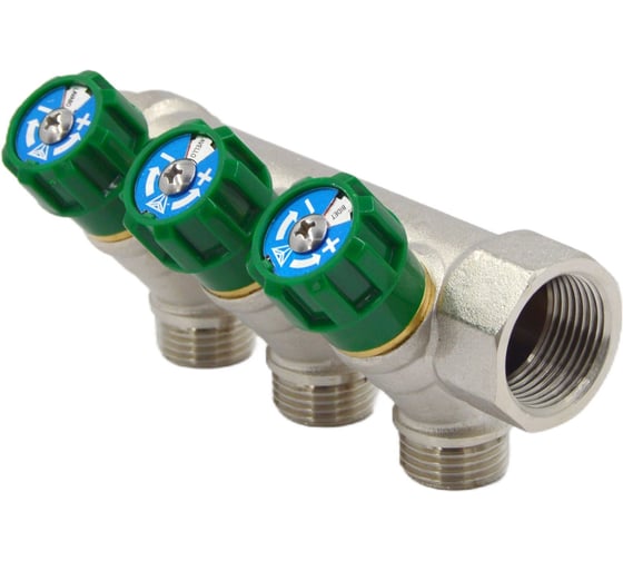 Изображение товара Коллекторы с регулирующими вентилями Okseler 3/4x1/2 3 выхода oks00376