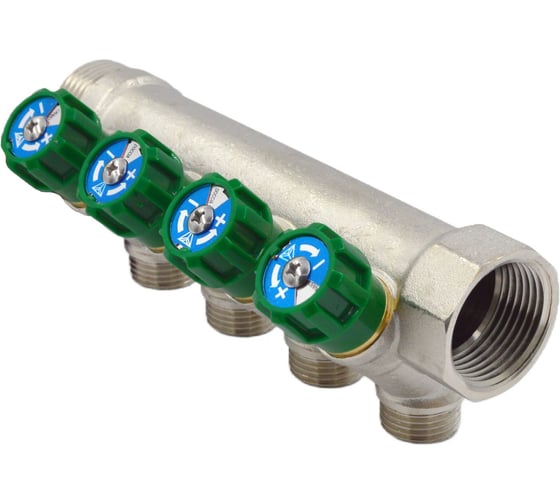 Изображение товара Коллекторы с регулирующими вентилями Okseler 1x1/2 4 выхода oks00380