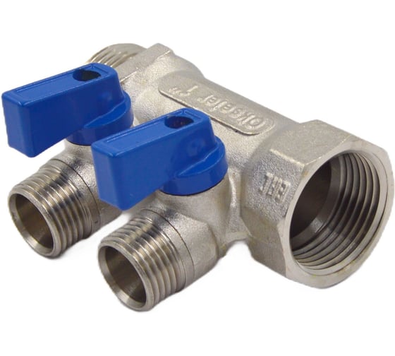 Изображение товара Коллекторы с шаровыми клапанами Okseler 1x1/2НР, 2 выхода oks00404