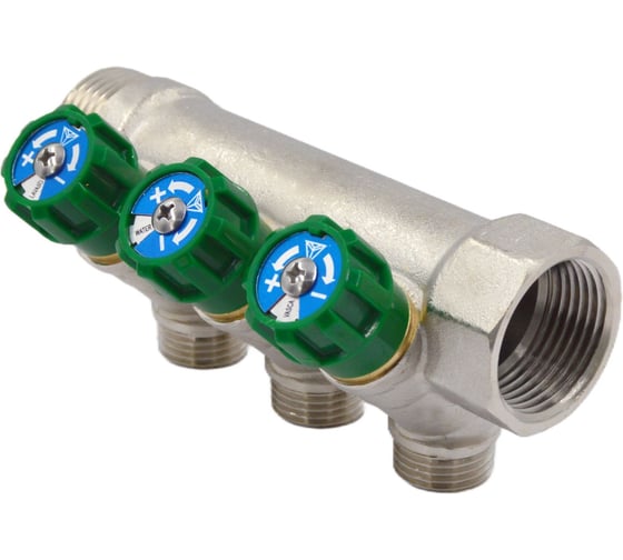 Изображение товара Коллекторы с регулирующими вентилями Okseler 1x1/2 3 выхода oks00379