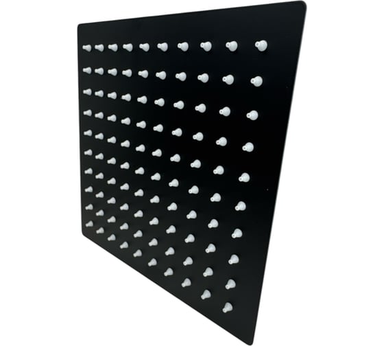 Изображение товара Тропическая лейка для душа потолочная OUTE квадрат 15 см матовый черный, с шарниром для изменения угла наклона. TH98H-6