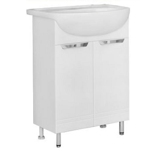 Изображение товара Тумба под умывальник SANTRADE НР 50 см ДЖИКА, 2 двери, белая, в разборе (умывальник УЮТ-50) 0770