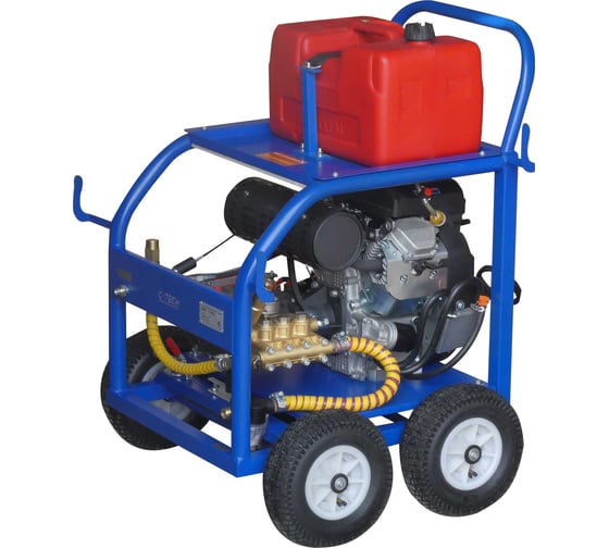 Изображение товара Бензиновый аппарат высокого давления C-TECH 500 бар, 15 л/мин, 24 лс, электростарт, бак 24л, шланг 10м, пистолет форсунка веерная NTR5015FT3S2BP1A1FMRT-10-SG100