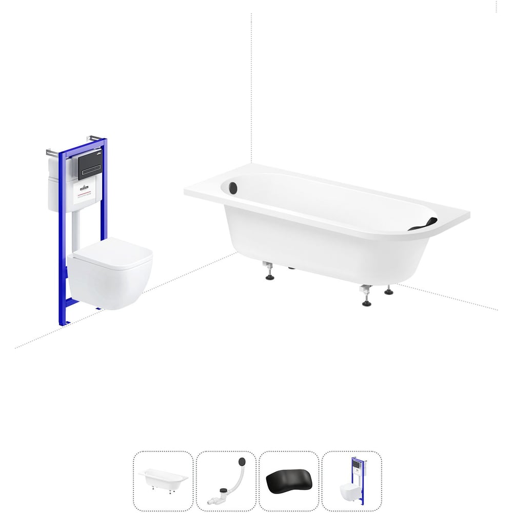 Изображение товара Комплект 5 в 1 Lavinia Boho Art II акриловая ванна 170x72.5 см