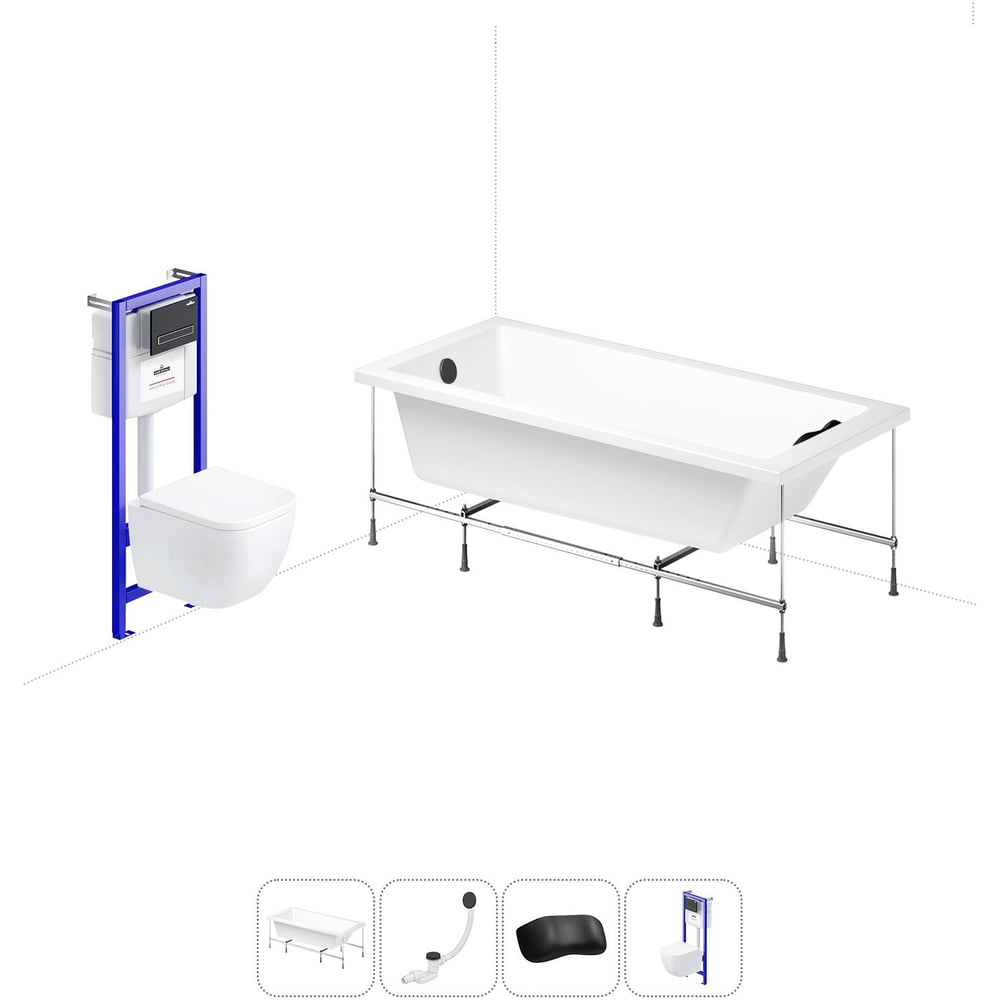 Изображение товара Комплект 5 в 1 Lavinia Boho Catani акриловая ванна 170x80 см