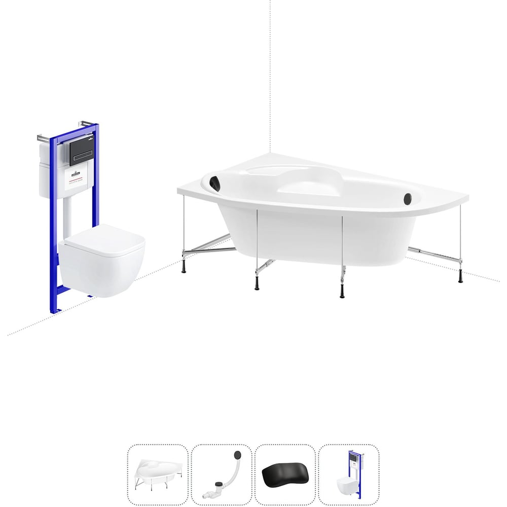 Изображение товара Акриловая ванна Lavinia Boho Bell Pro 170x110 см с каркасом стеклянной шторкой