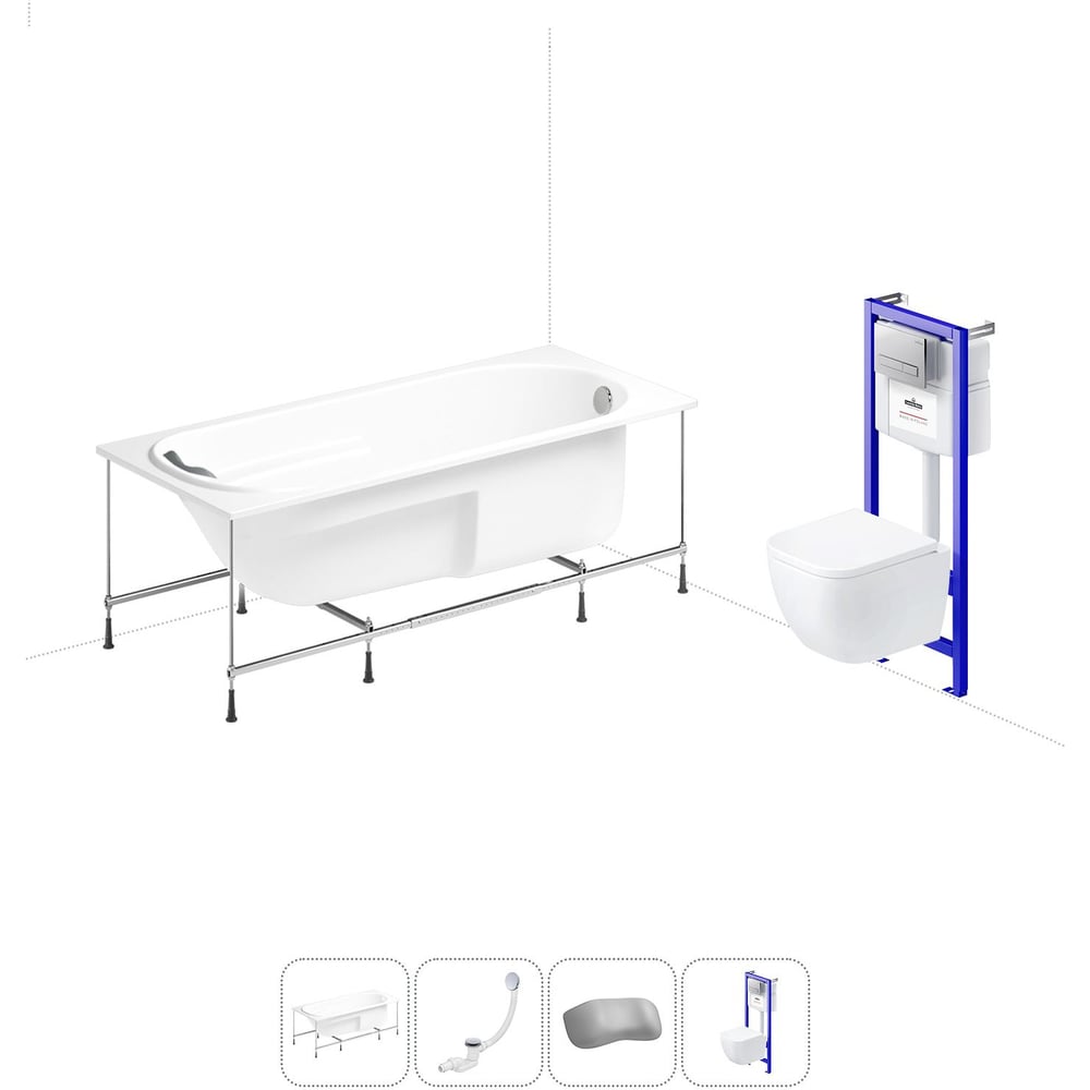 Изображение товара Комплект 5 в 1 Lavinia Boho Bristol акриловая ванна 150x75 см