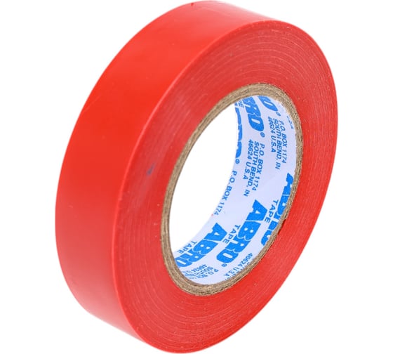 Изображение товара Изолента ABRO ПВХ, красная, устойчива к растяжению, 15 мм х 18,2 м ET-912-15-18-RED-RW