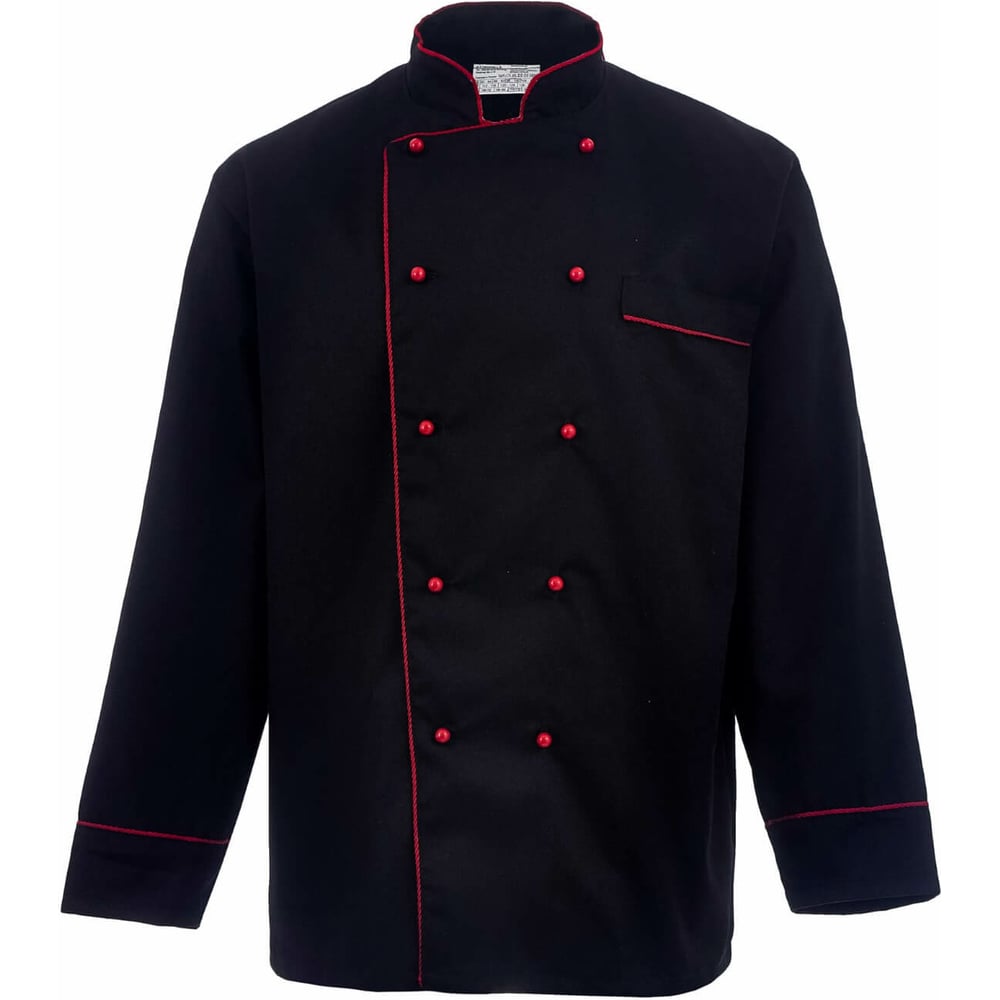 Изображение товара Поварская куртка СОЮЗСПЕЦОДЕЖДА Люкс черная 48-50 профессиональная одежда для поваров