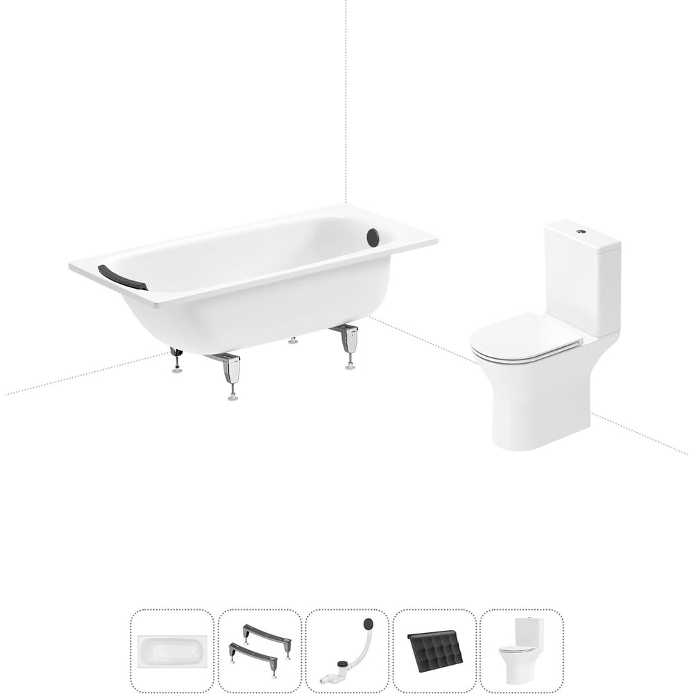 Изображение товара Комплект ванна и унитаз Sanitana BLB Universal 3,5 белый 150x70 см