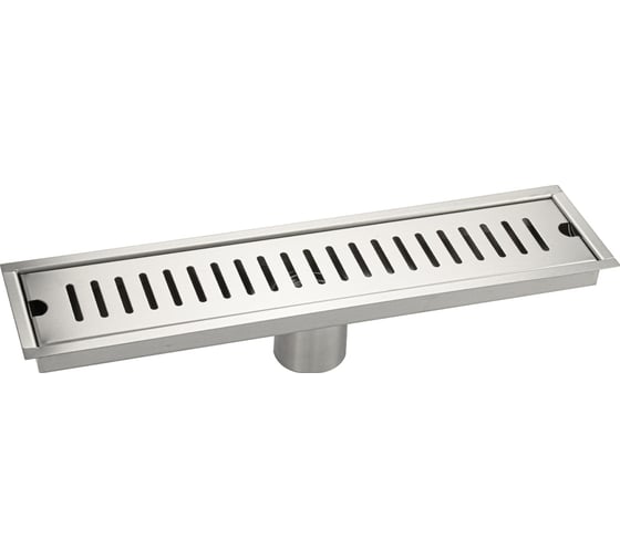 Изображение товара Трап линейный САНАКС 400 х 100 мм, вертикальный выпуск с гидрозатвором, с верхним бортиком, из нержавеющей стали марки SUS 304, цвет САТИН 00047