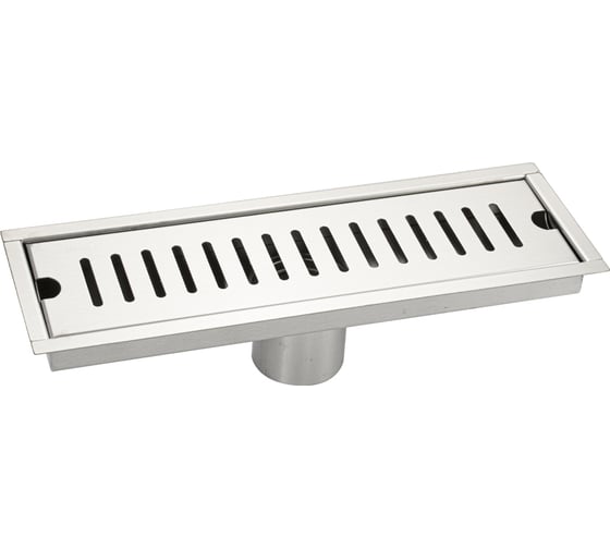Изображение товара Трап линейный САНАКС 300 х 100 мм, вертикальный выпуск с гидрозатвором, с верхним бортиком, из нержавеющей стали марки SUS 304, цвет САТИН 00046