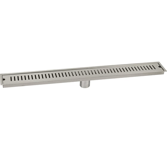 Изображение товара Трап линейный САНАКС 800 х 100 мм, вертикальный выпуск с гидрозатвором, с верхним бортиком, из нержавеющей стали марки SUS 304, цвет САТИН 00051