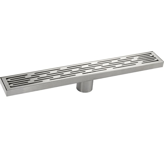 Изображение товара Трап САНАКС 500х68 мм, нержавеющая сталь, линейный, вертикальный, крышка - решётка узор, с гидрозатвором 40448