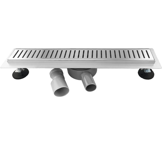 Изображение товара Трап САНАКС 500 х 70 мм, с бортиком для плитки, из нержавеющей стали, горизонтальное подключение 360º, с сухим и гидрозатворами, цвет САТИН 00038