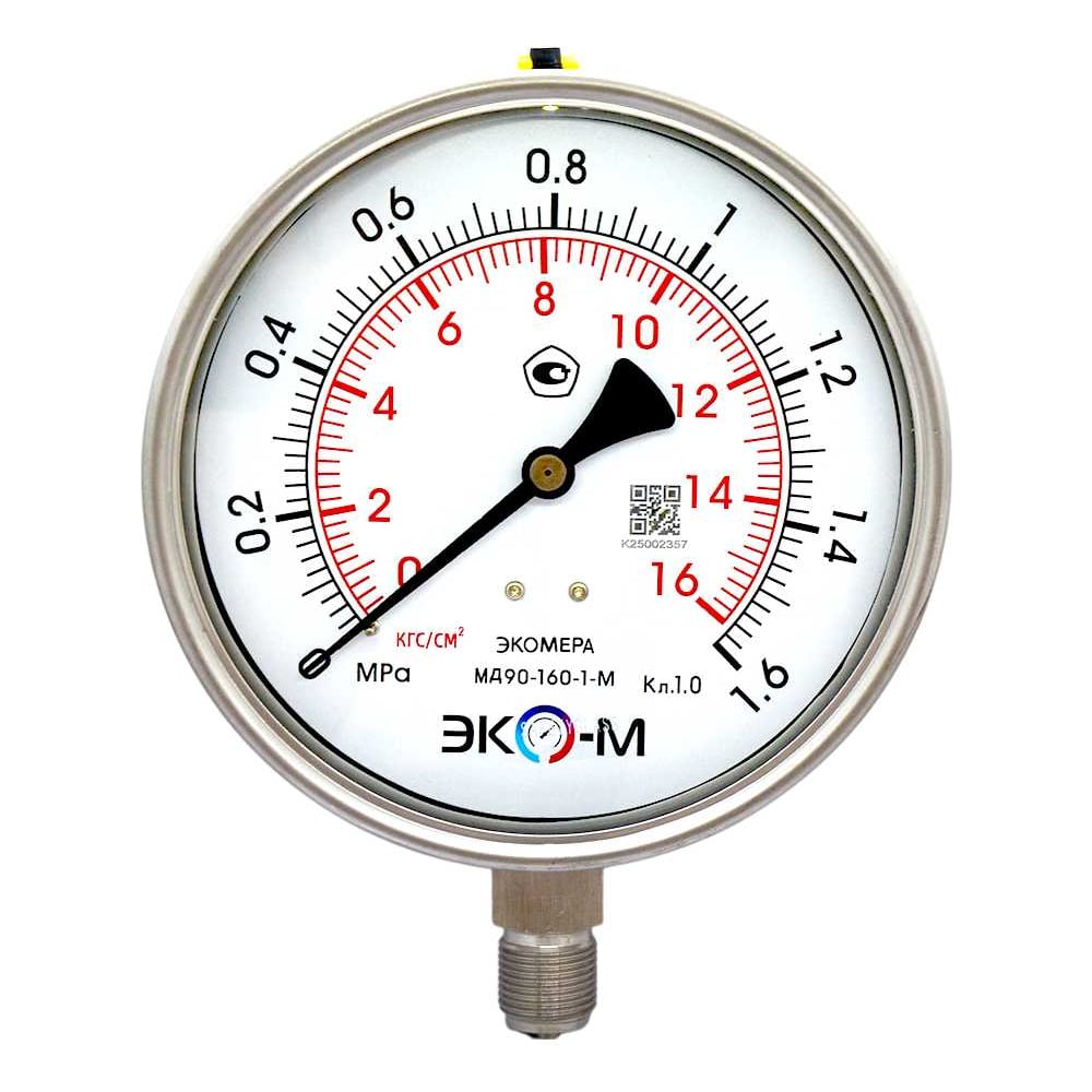 Изображение товара Манометр ЭКО-М Экомера МД90-160мм 0..1,6МПа радиальное соединение IP67