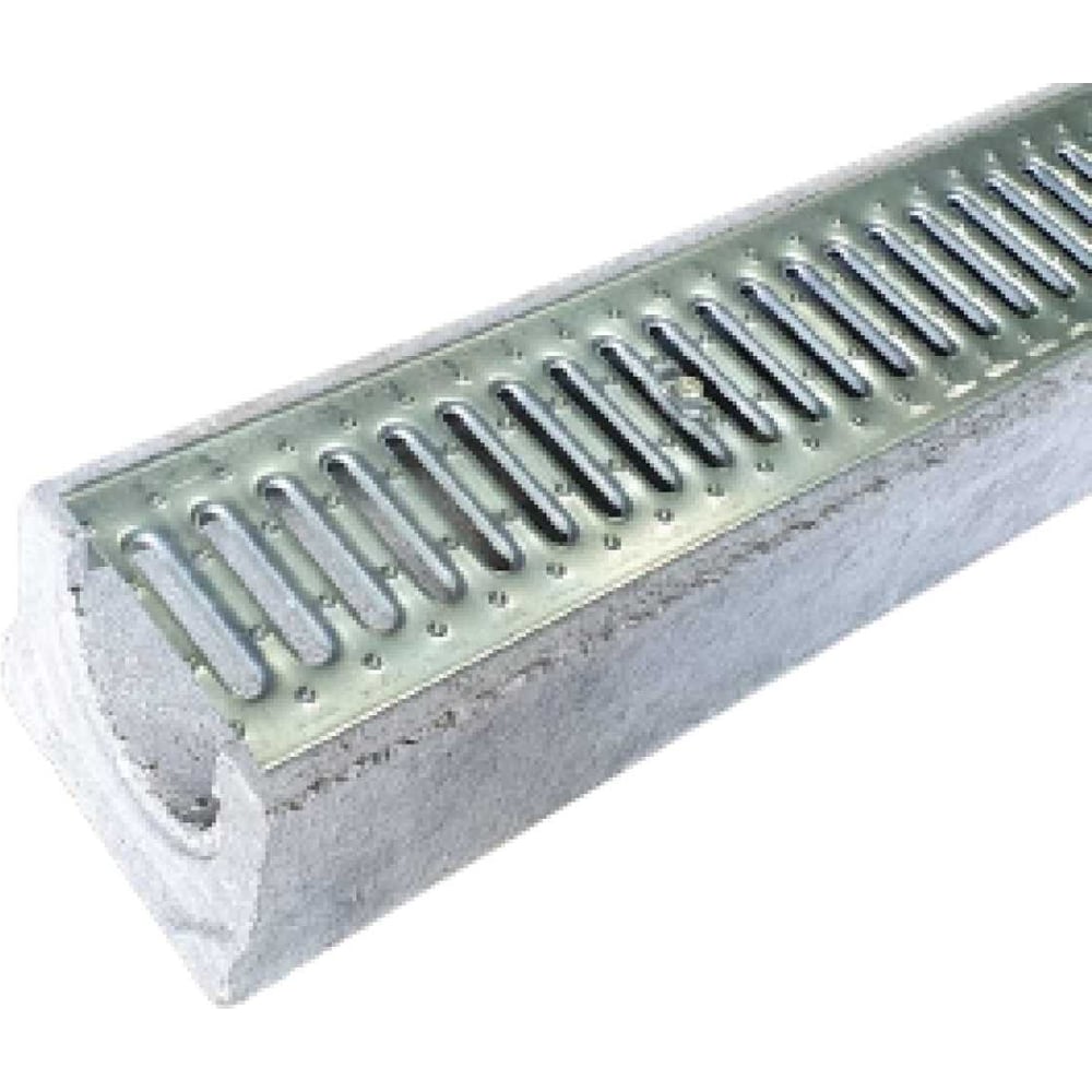 Изображение товара Бетонный лоток Gidrolica DN100 H132 со стальной решеткой A15