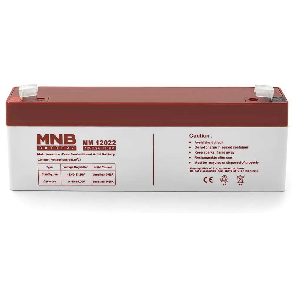 Изображение товара Аккумуляторная батарея MNB MM 12022 AGM 2.2 А*ч 60х35х178 мм