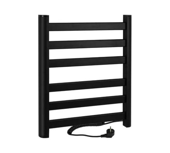 Изображение товара Полотенцесушитель электрический Brimix ЛЕСЕНКА, 500х600х100 мм, 6 плоских перекладин, 135 W, из алюминия, черный 08071B