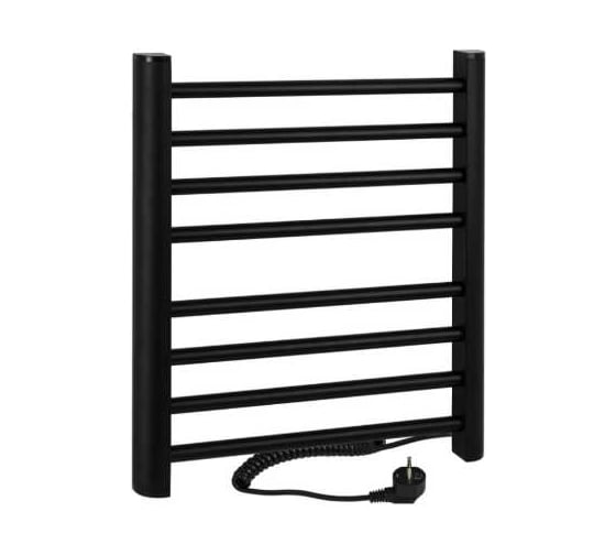 Изображение товара Полотенцесушитель электрический Brimix ЛЕСЕНКА, 500х600х100 мм, 8 перекладин, 92 W, из алюминия, черный 08061B