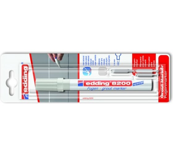 Изображение товара Маркер EDDING, для затирки плиточных швов, круглый наконечник, 2-4 мм, блистер E-8200-1-B26