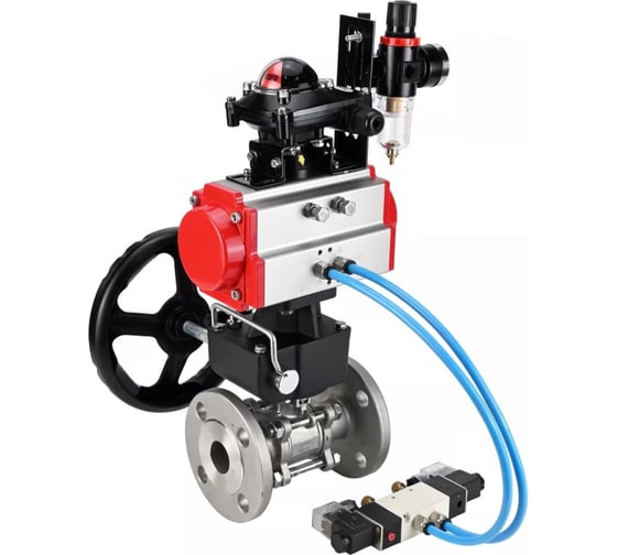 Изображение товара Кран DN.ru 316-316-FP-F-ISO-H Ду65 Ру40, пневмопривод, пневмораспределитель, БКВ, дублёр, БПВ D160-65858