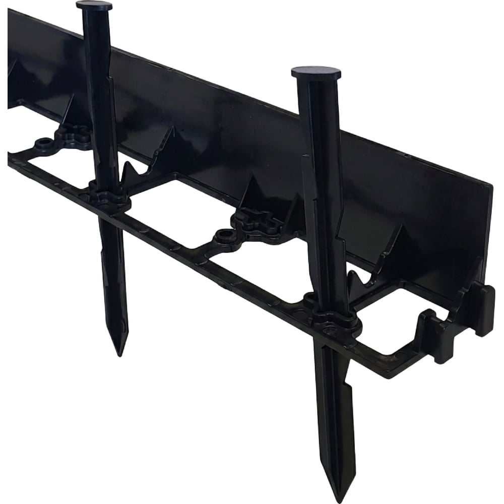 Изображение товара Садовый бордюр ГеоПластБорд h 4.5 см, 8 метров, черный, комплект из 8 секций и 24 колышка