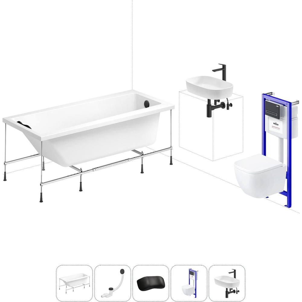 Изображение товара Акриловая ванна Lavinia Boho Rock 150x75 с инсталляцией