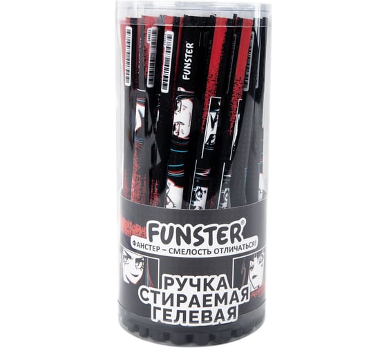 Изображение товара Ручка стираемая гелевая с принтом MANGA ANIME FUNSTER, СИНЯЯ, 36 шт., линия 0,35мм, 144413