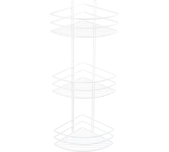 Изображение товара Угловая полка FIXSEN трехэтажная, белая FX-710W-3