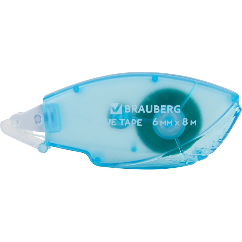 Изображение товара Клей-лента BRAUBERG STANDARD, комплект 12 шт, 6 мм х 8 м, корпус матовый голубой, блистер 273027