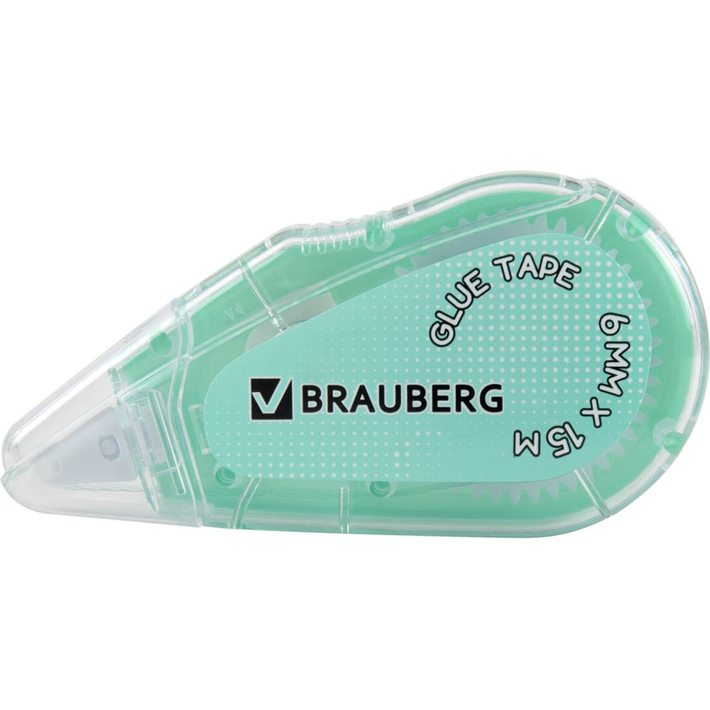 Изображение товара Клей-лента BRAUBERG MAXI, комплект 12 шт, 6 мм х 15 м, корпус зеленый, блистер 273029