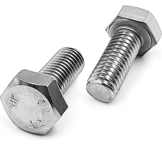 Изображение товара Болт нержавеющий KREPFIELD M6х20 мм DIN 933 А2 с шестигранной головкой полная резьба 700 шт. 933А2БОЛТ6Х20-700