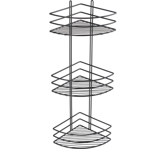 Изображение товара Угловая полка FIXSEN трехэтажная, черная FX-710B-3