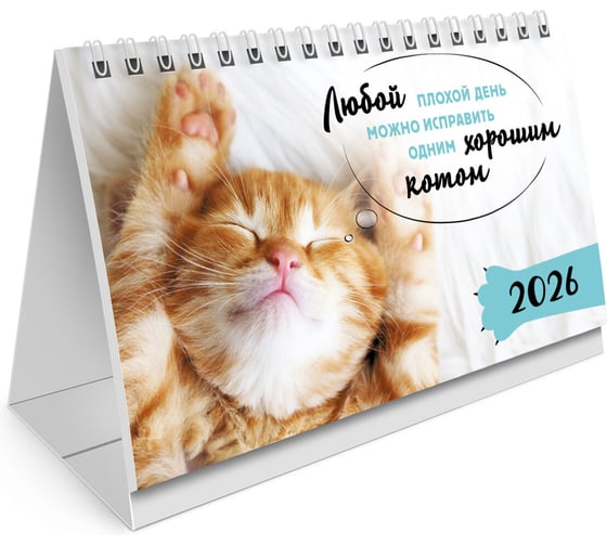 Изображение товара Календарь-домик настольный BRAUBERG на гребне, 2026г, , 160x110мм, 6 листов, Котики 117296