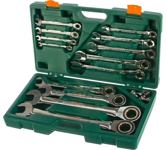 Изображение товара Набор комбинированных трещоточных ключей 72 зуба 17 предметов Jonnesway W45117S