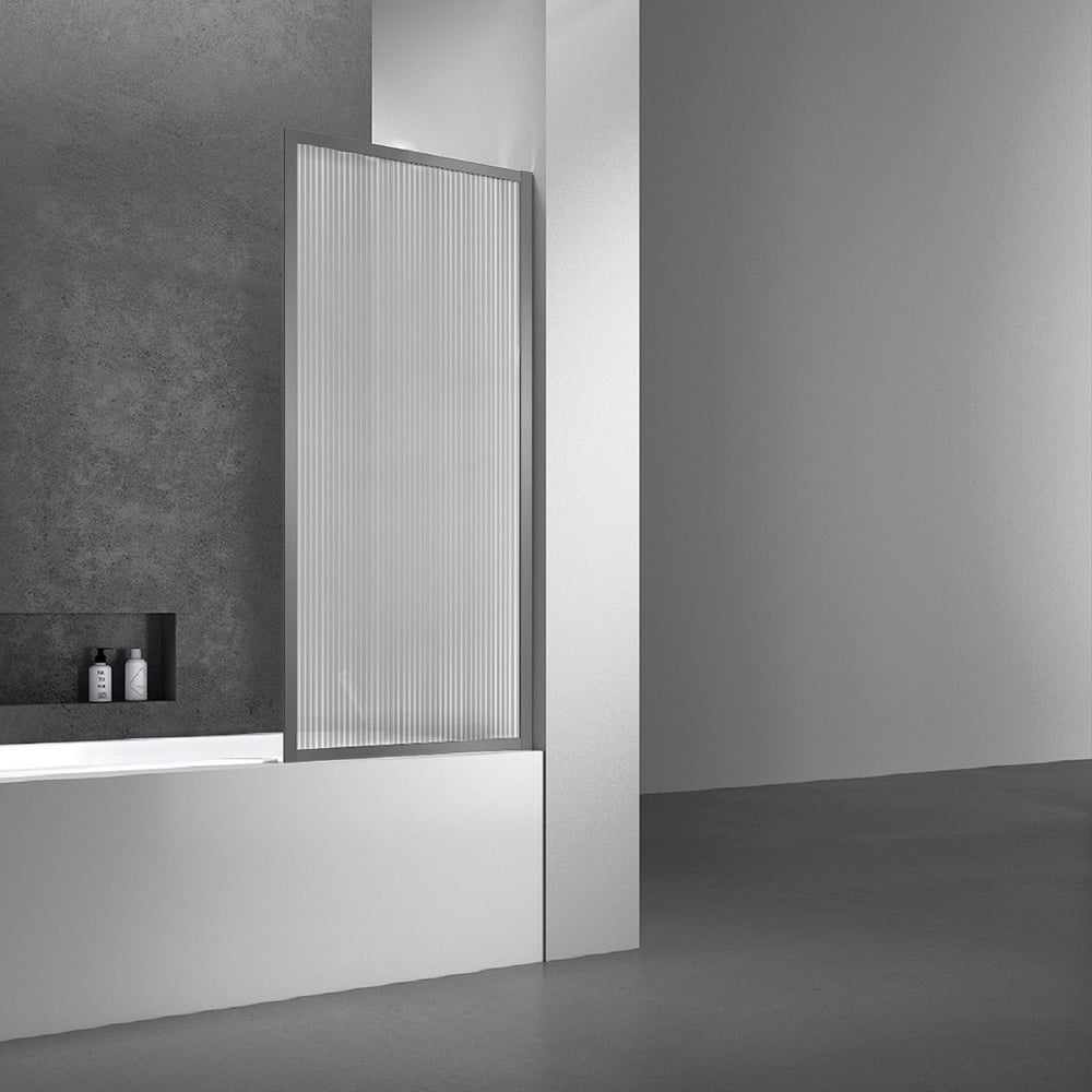 Изображение товара Душевая шторка VINCEA 700x1400 из рифленого стекла и алюминия