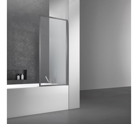 Изображение товара Душевая шторка на ванну VINCEA 700x1400, вороненая сталь, стекло прозрачное VSB-41700CLGM