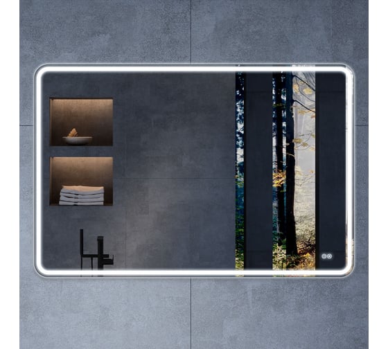 Изображение товара Зеркало VINCEA LED 1200x800 c сенсорным выключателем и диммером, антизапотевание VLM-3VC120-2