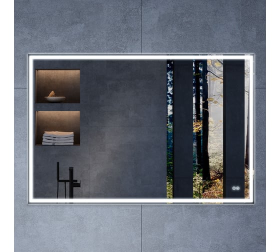 Изображение товара Зеркало VINCEA LED 1200x800 c сенсорным выключателем и диммером, антизапотевание VLM-3VN120-2
