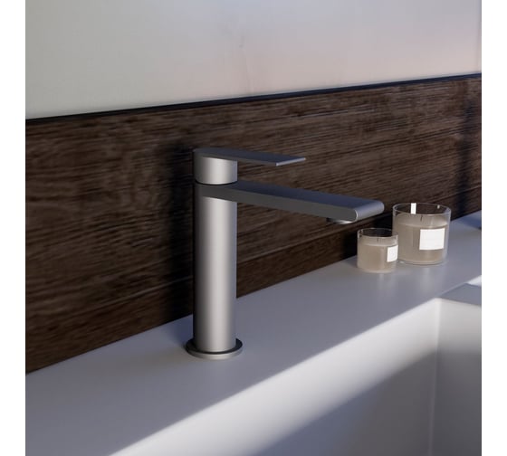 Изображение товара Смеситель для раковины VINCEA Vogue (SS) однорычажный, черный матовый VBF-2VS1MB