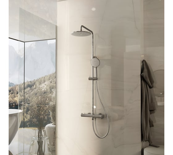 Изображение товара Душевая стойка VINCEA Rondo без излива, хром VSFS-1R0CH