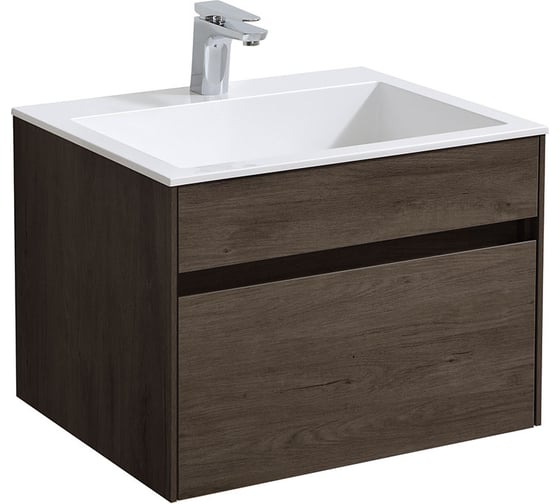 Изображение товара База под раковину VINCEA Chiara 600 подвесная, 1 выкатной ящик soft-close, R.Oak. VMC-2C600RO