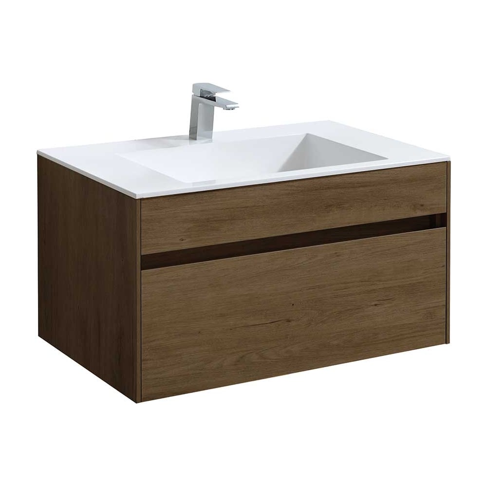 Изображение товара База под раковину VINCEA Chiara 800 подвесная с ящиком soft-close коричневая