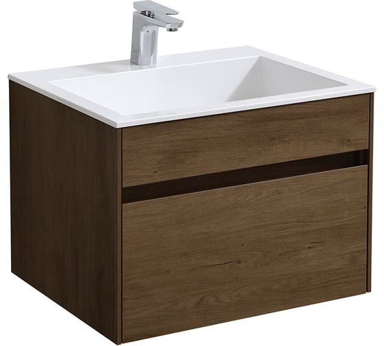 Изображение товара База под раковину VINCEA Chiara 600 подвесная, 1 выкатной ящик soft-close, T.Oak. VMC-2C600TO